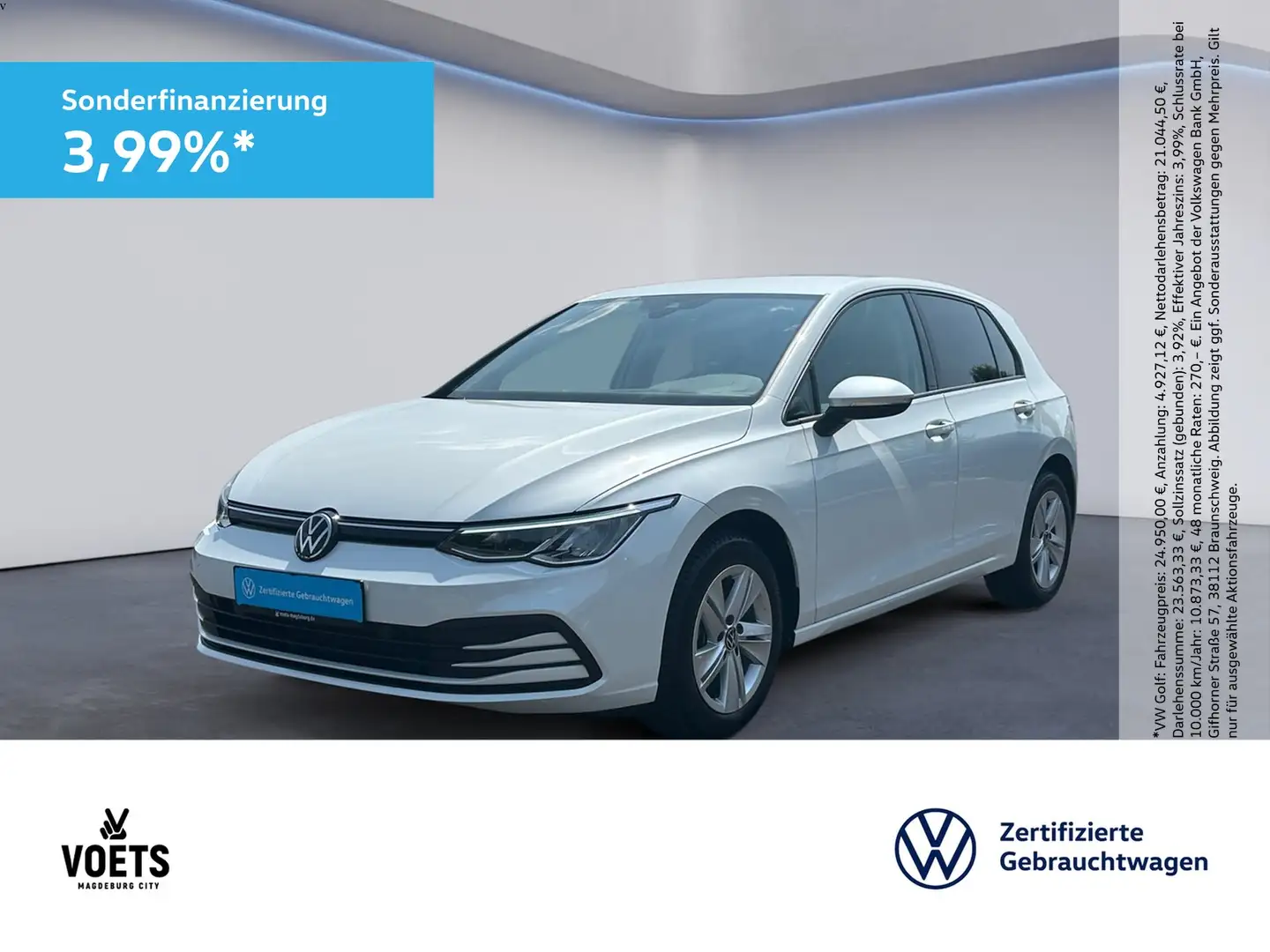 Volkswagen Golf 1,5 eTSI Life DSG+KAM+NAVI+LED Blanco - 1
