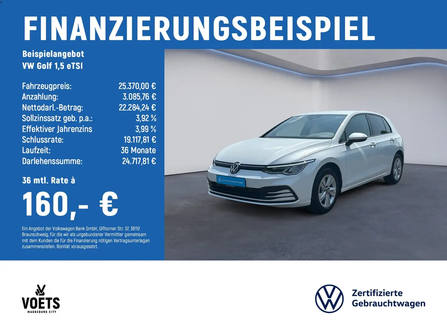 Volkswagen Golf 1,5 eTSI Life DSG+KAM+NAVI+LED Blanco - 2