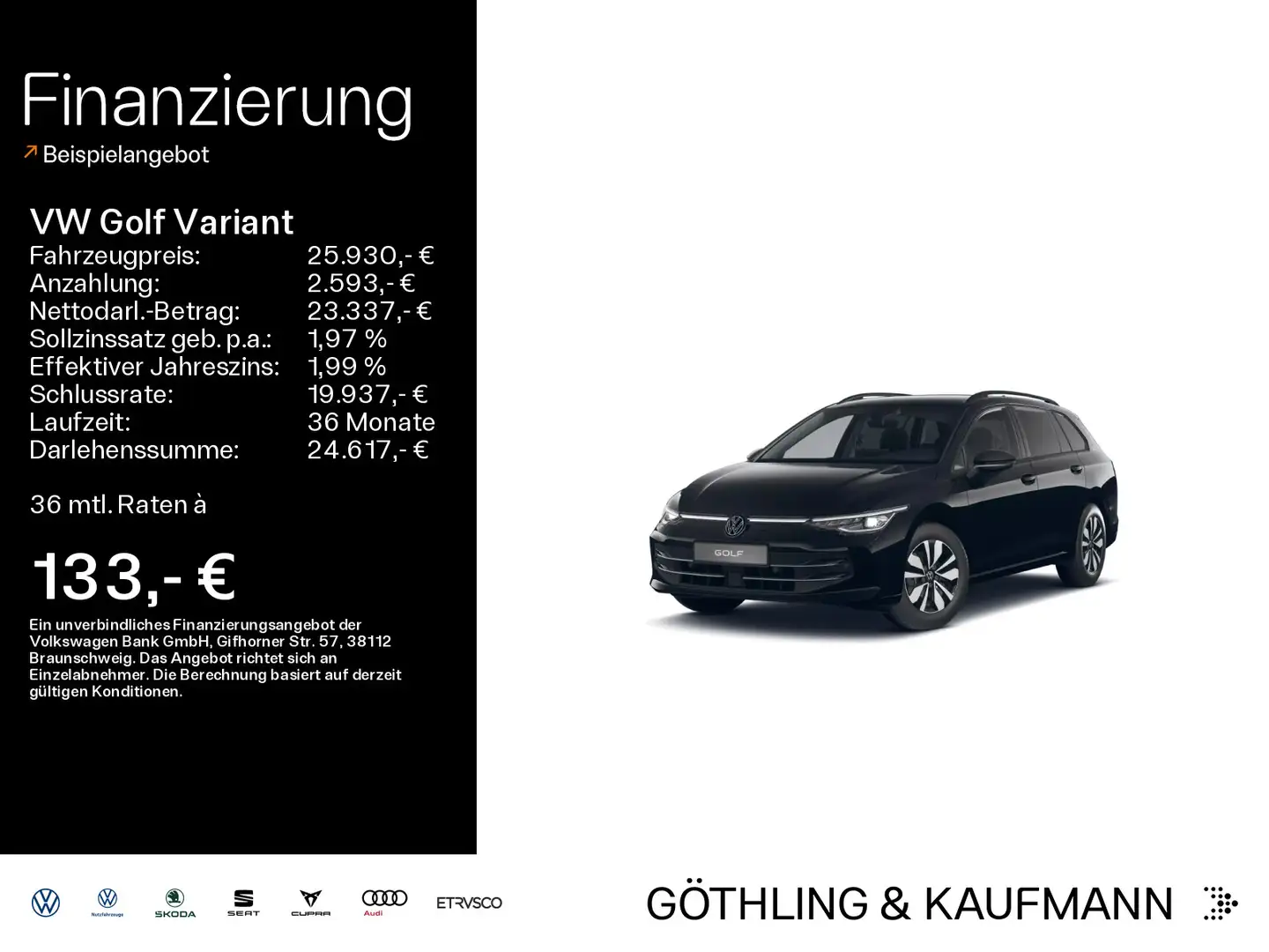 Volkswagen Golf Variant 1.5 TSI Goal 110KW*AHK*LED*NAVI*KAM Schwarz - 1
