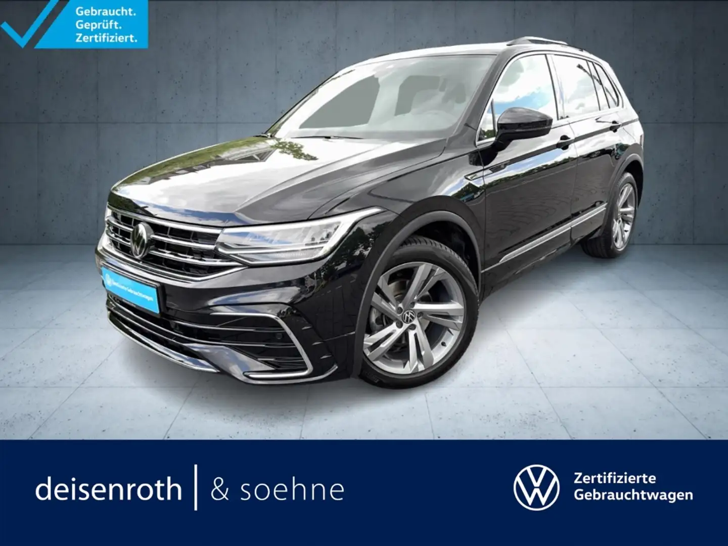 Volkswagen Tiguan R-Line 1.5 TSI DSG StHz/AHK/Nav/Keyless/AppCon/Ass Noir - 1