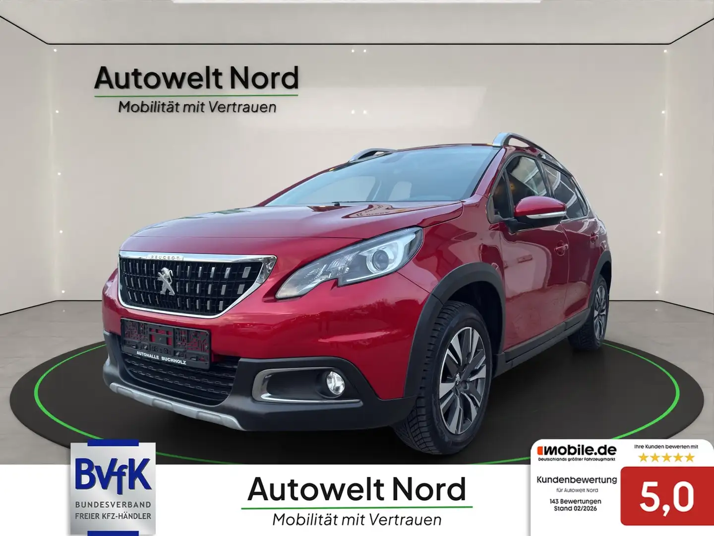 Peugeot 2008 Allure~~KLIMAAUTOMATIK~ALU~Touchscreen~ALLWETTERRE Rot - 1