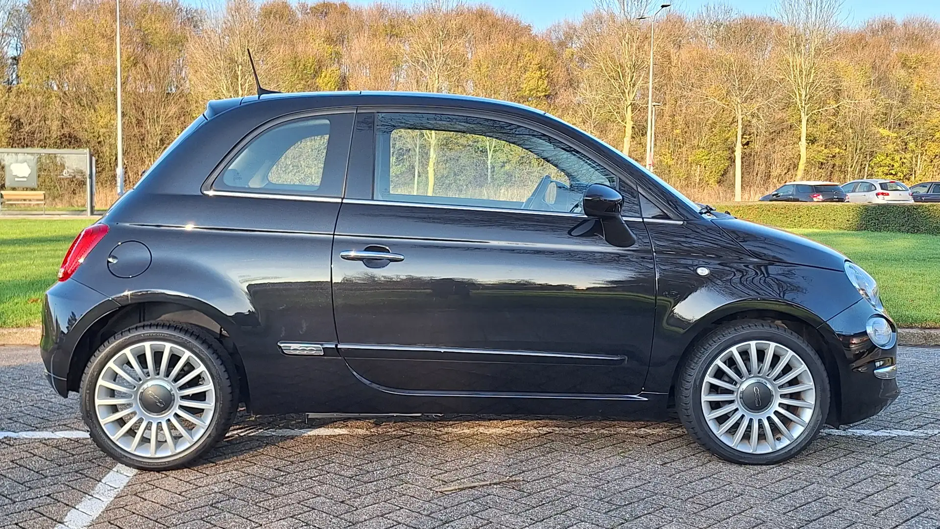 Fiat 500 0.9 TwinAir Turbo Autom Navi/Climate/Panodak/PDC Zwart - 2