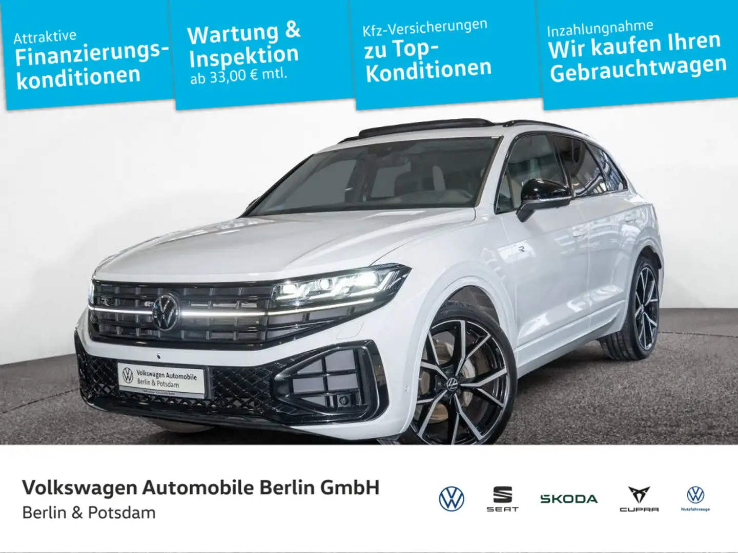 Volkswagen Touareg 3.0 V6 TDI R-Line 4M Black Pano Standhzg Weiß - 1