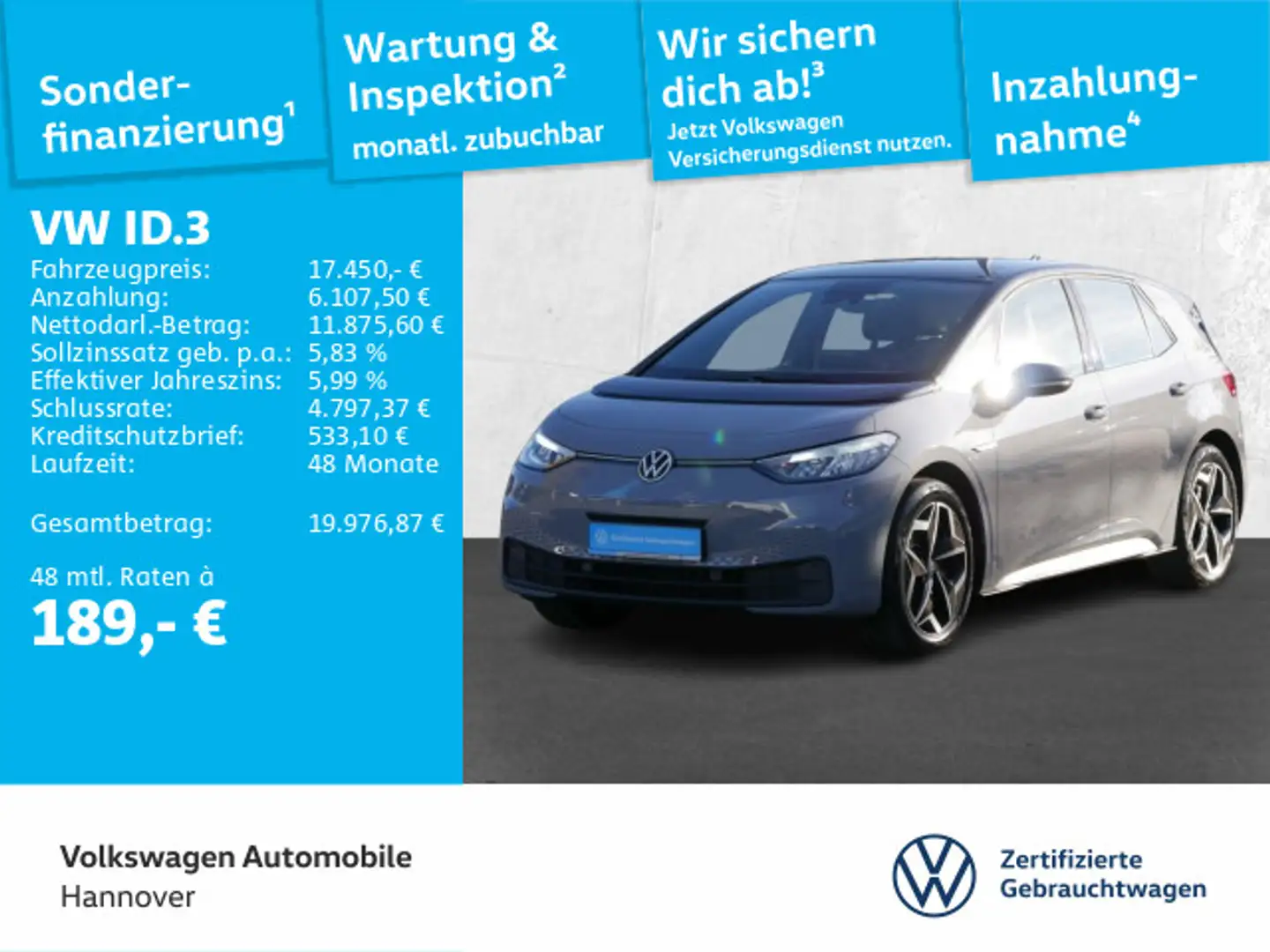 Volkswagen ID.3 Pure Performance Navi LED PDC Grau - 1