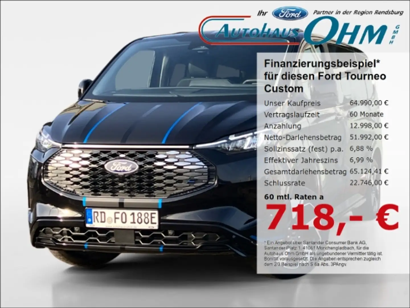 Ford Tourneo Custom E Sport 340 L1 82,5 kWh - PANO - AHK - B&O - Schwarz - 1