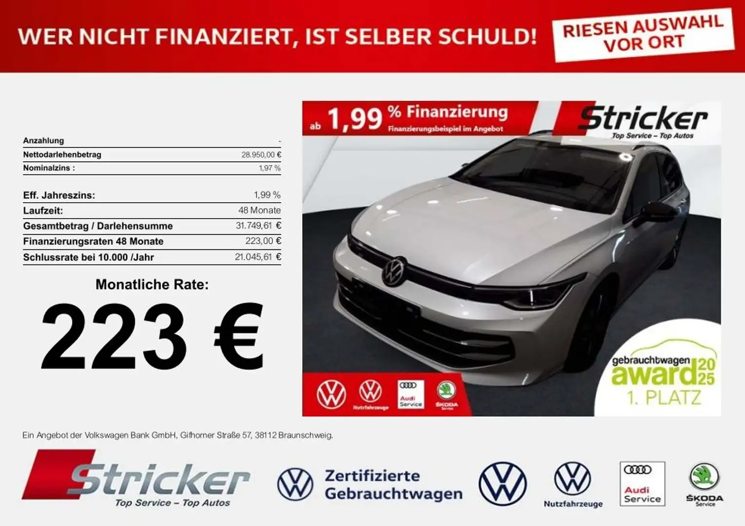 Volkswagen Golf Variant Variant Goal 2.0TDI DSG 223,-ohne Anzahlung Navi Blanc - 2