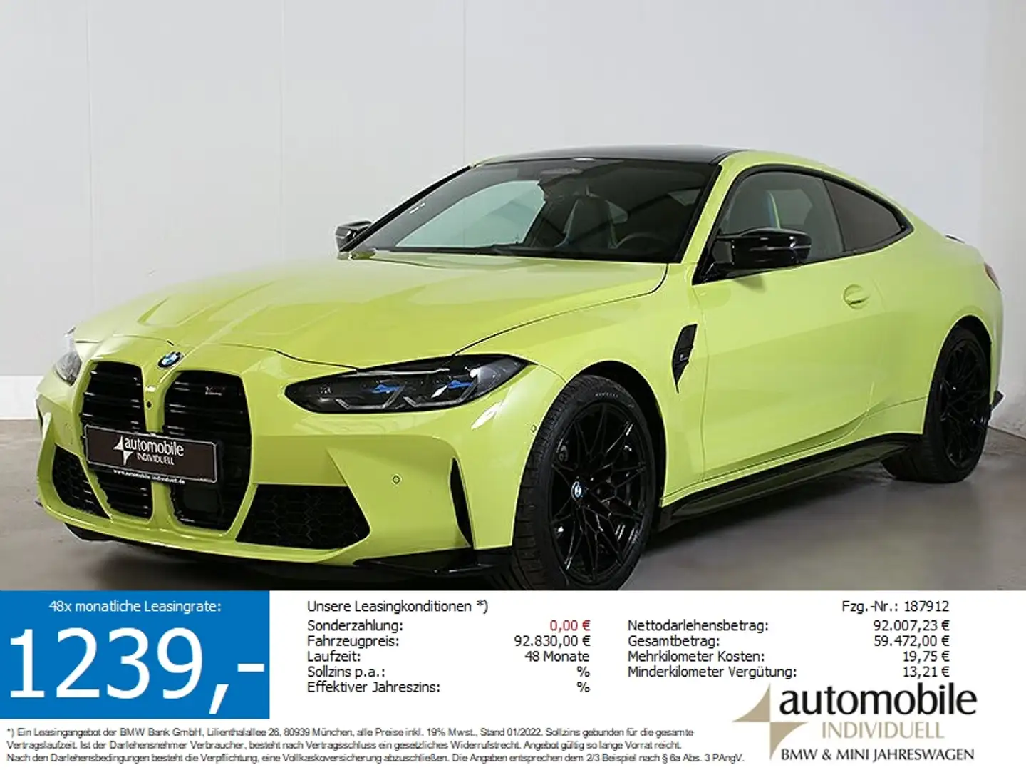 BMW M4 Competition Widescreen V-Max ACC Keramik Lase Yellow - 1