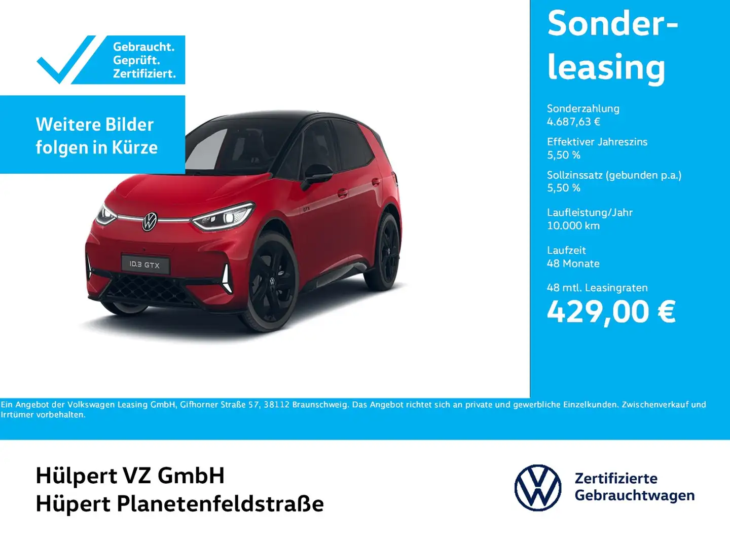 Volkswagen ID.3 GTX WÄRMEPUMPE PANO CAM ACC LM20 NAVI Rouge - 1