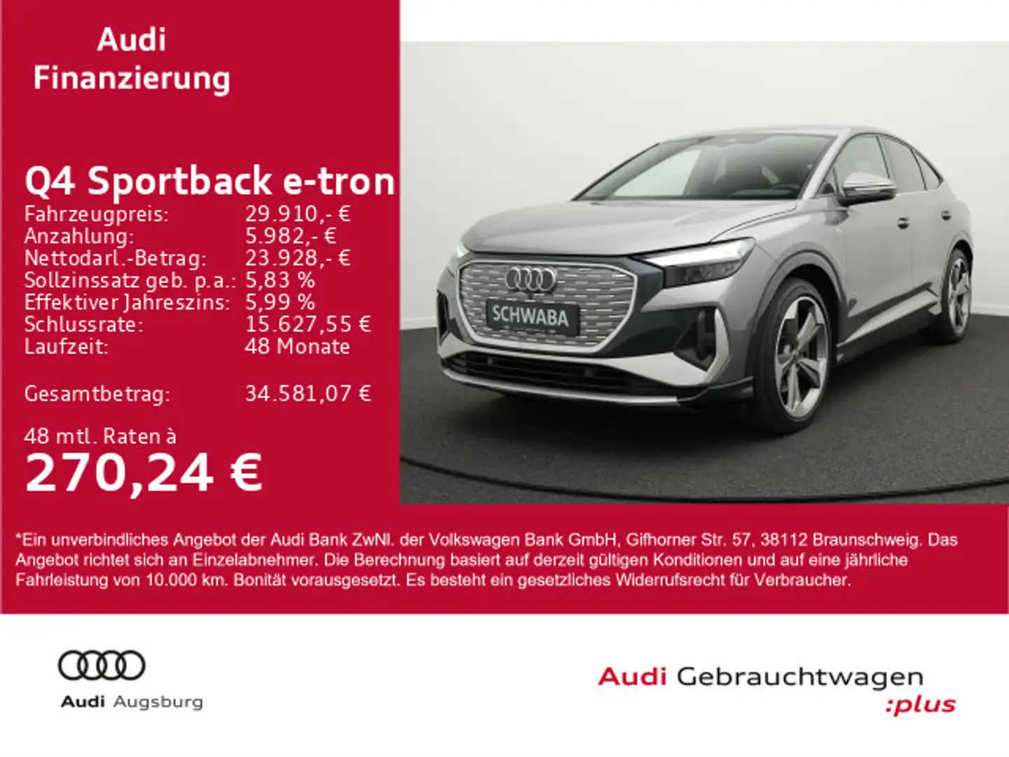 Audi Q4 e-tron 40 *S line*PANO*LED*8-fach* Grau - 1