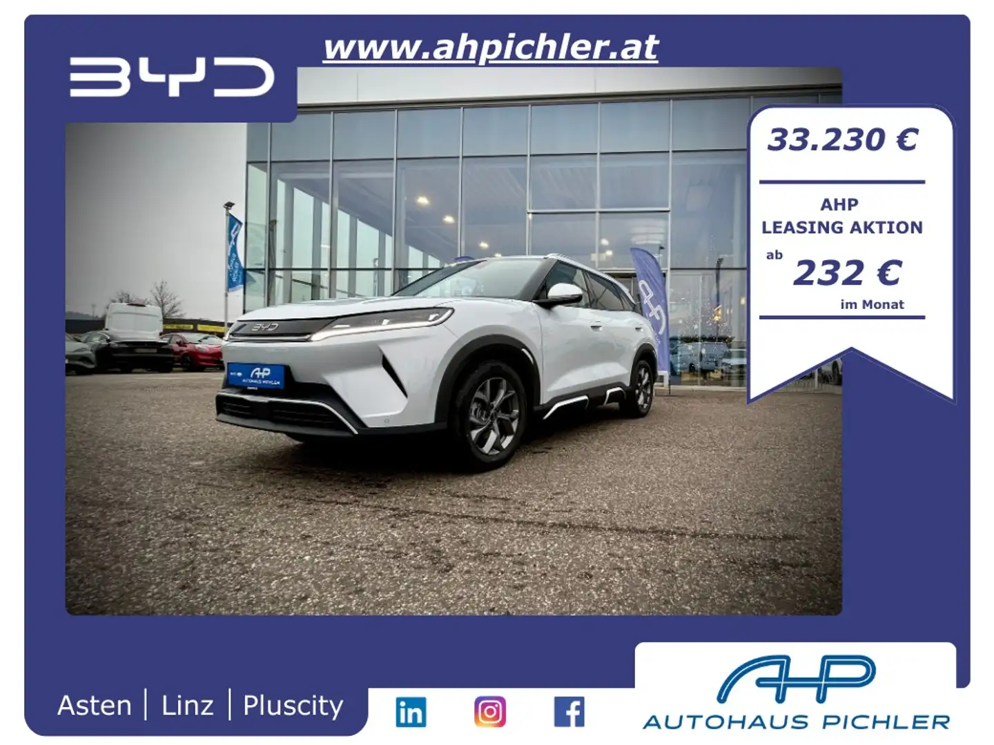 BYD Atto 2 Atto2 64,8 kWh Comfort Österreich Paket LEASING... Weiß - 1