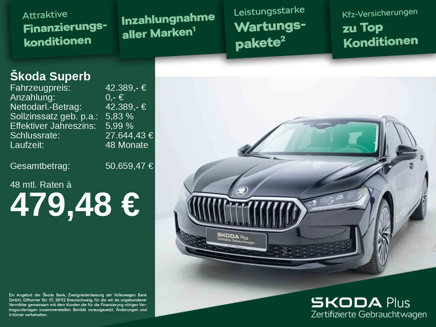 Skoda Superb 2.0 TDI 4x4 L&K*AHK*360°*APP*MATRIX*MEMOR Schwarz - 1