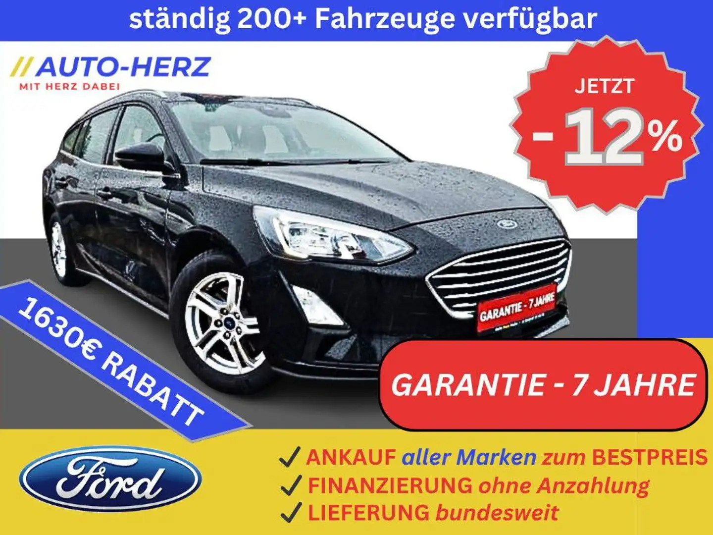 Ford Focus Turnier C&C AUTOMATIK LED+Klimaau+PDC+Navi Schwarz - 1