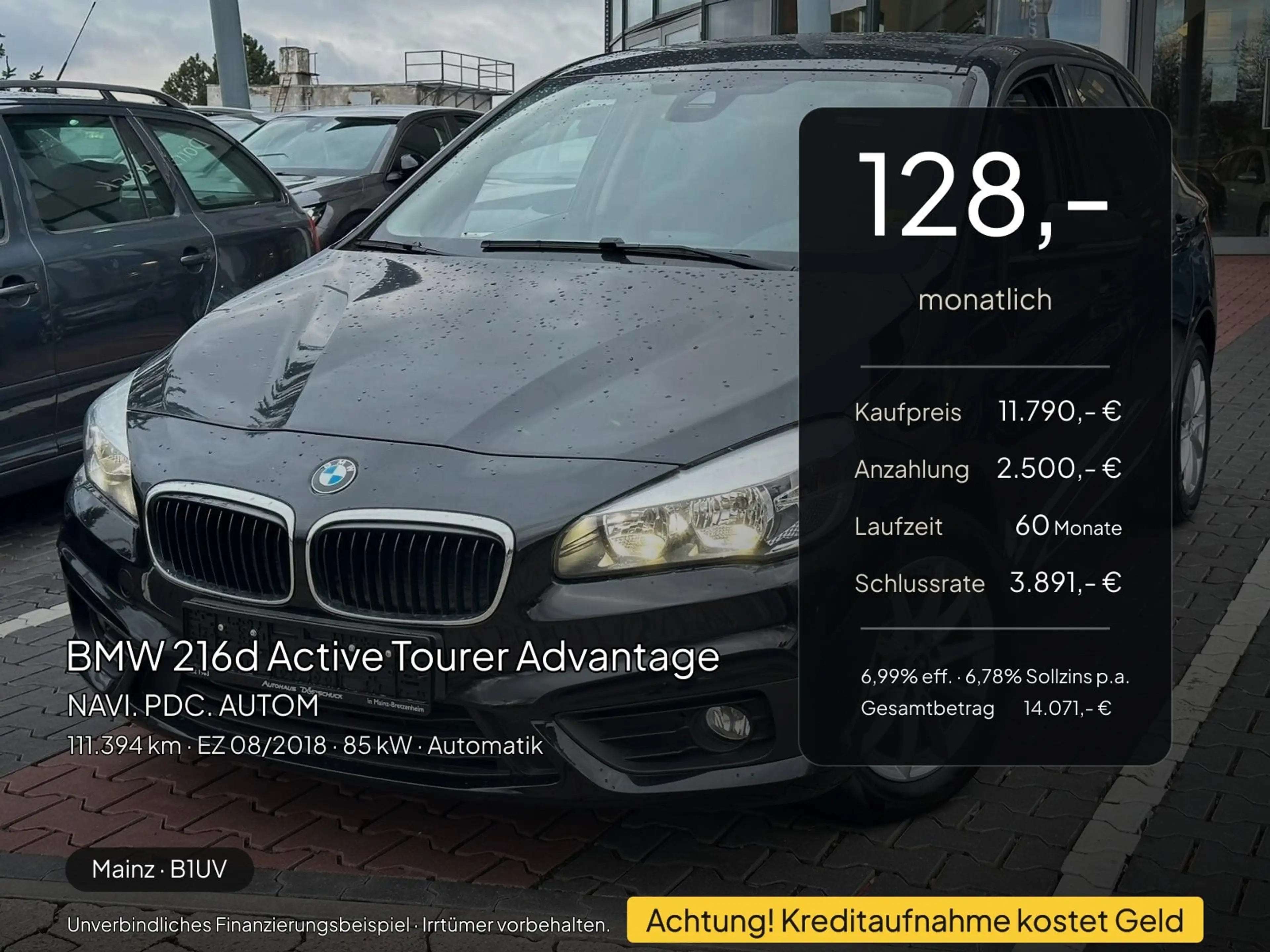 BMW 216 216d Active Tourer Advantage NAVI. PDC. AUTOM — photo 2
