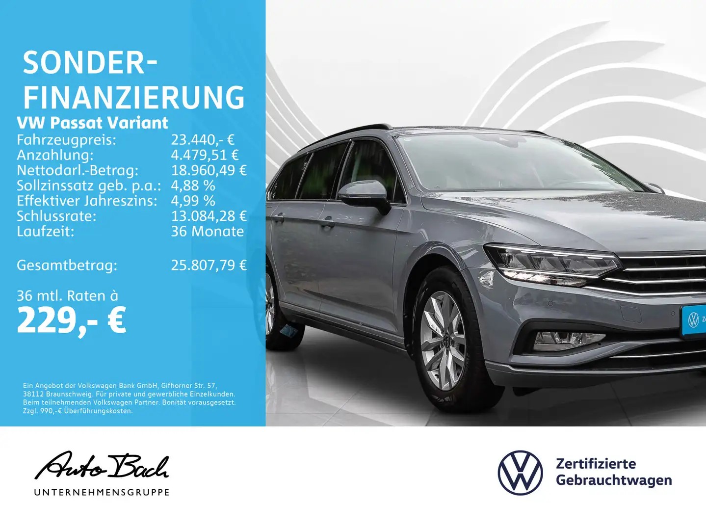 Volkswagen Passat Variant 2.0 TDI DSG Business, Navi, LED, Grau - 2