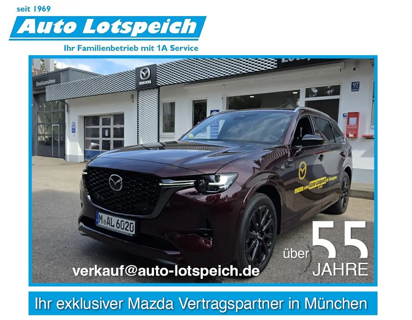 Mazda CX-80 3.3L e-SKYACTIV D 254ps Leder Schwarz, Matrix-LED, Violett - 1
