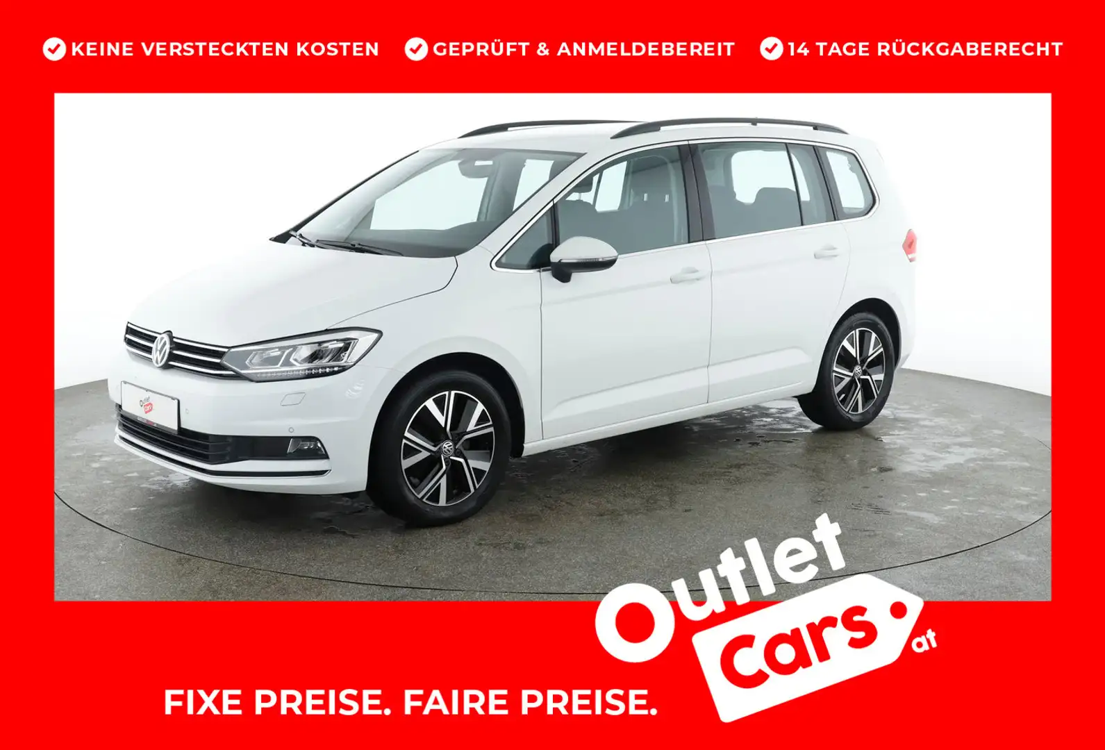 Volkswagen Touran Highline TDI SCR 7-Sitzer Weiß - 1