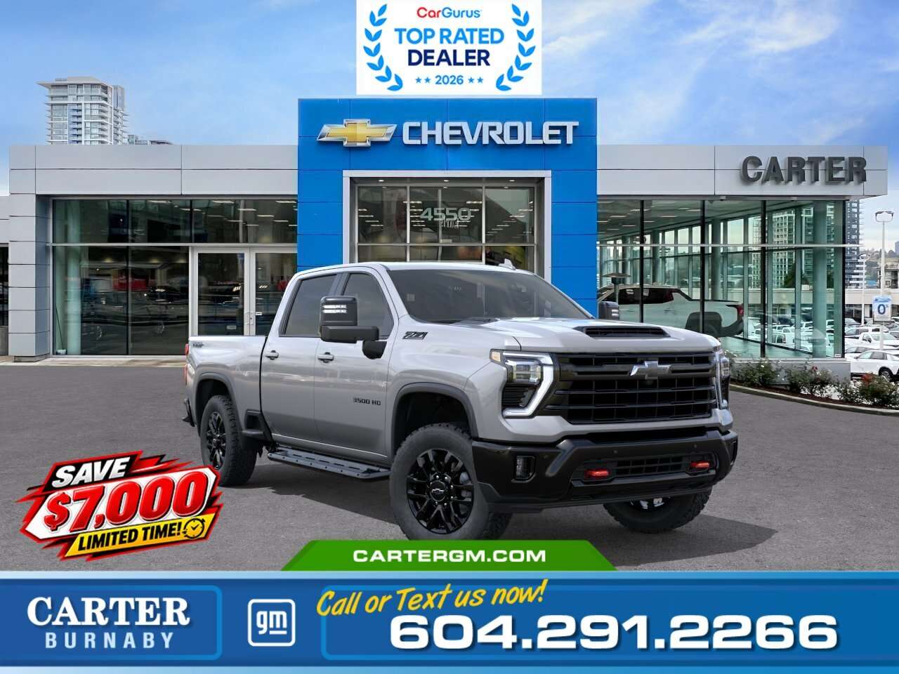 Gray 2026 Chevrolet Silverado 3500HD Pickup Truck Four-Wheel Drive Automatic