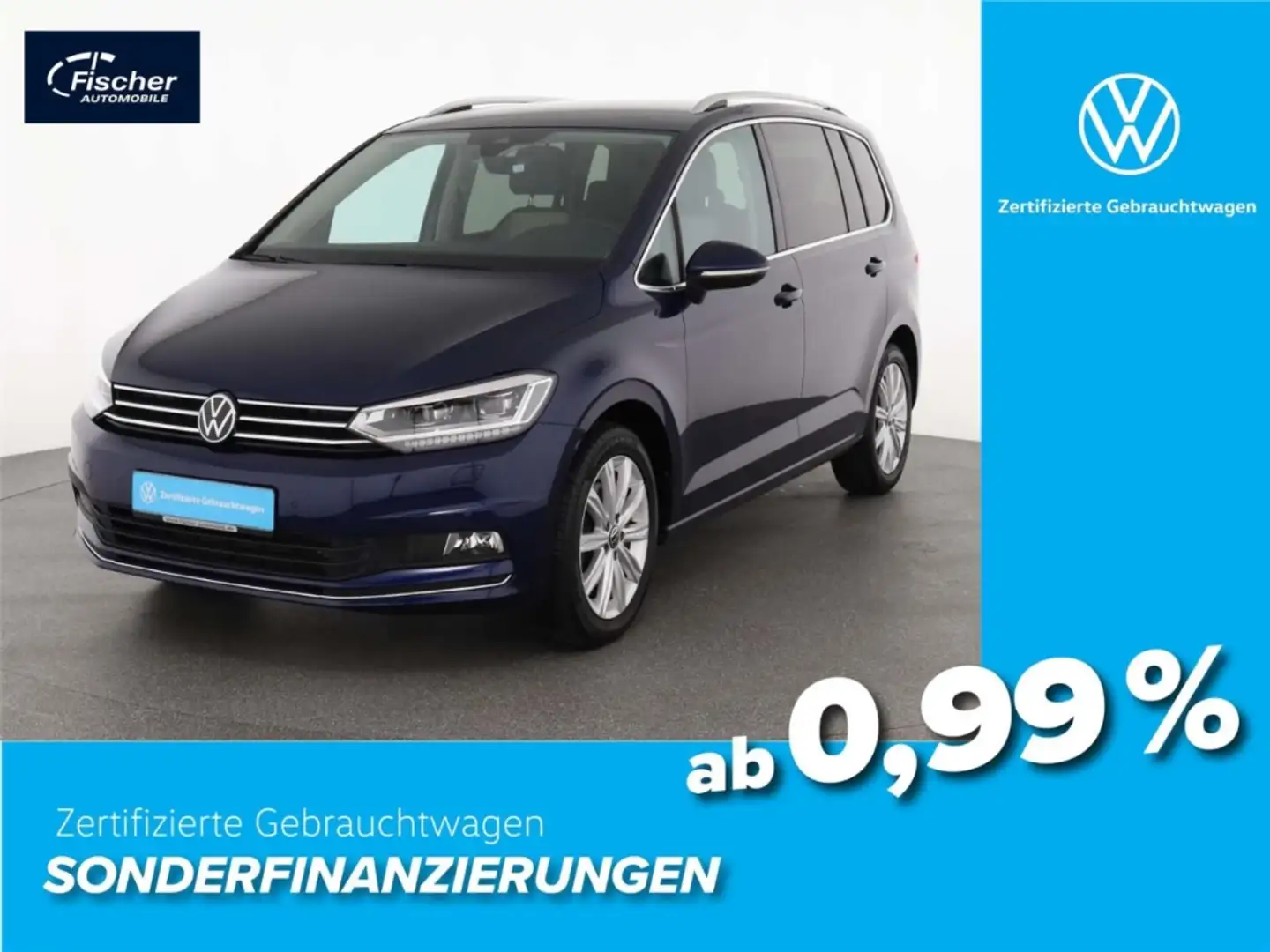 Volkswagen Touran 2.0 TDI Highline DSG NAV/LED/AHK/7-Sitzer Blau - 1