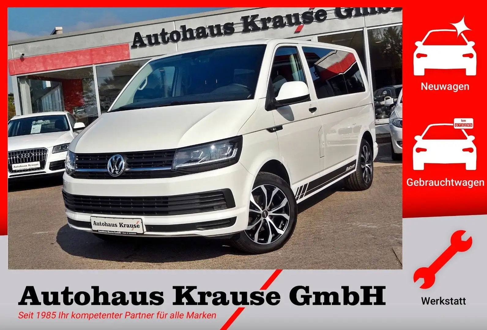 Volkswagen T6 Multivan 2.0TDI DSG-AHK/LED/RFK/STHZG/SOR+WIR Weiß - 1