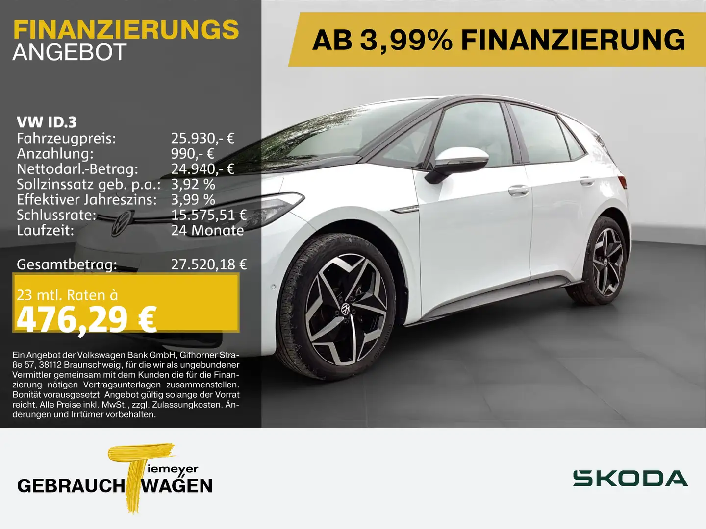 Volkswagen ID.3 PRO S LM19 WÄRMEP KAMERA ASSIST Weiß - 1