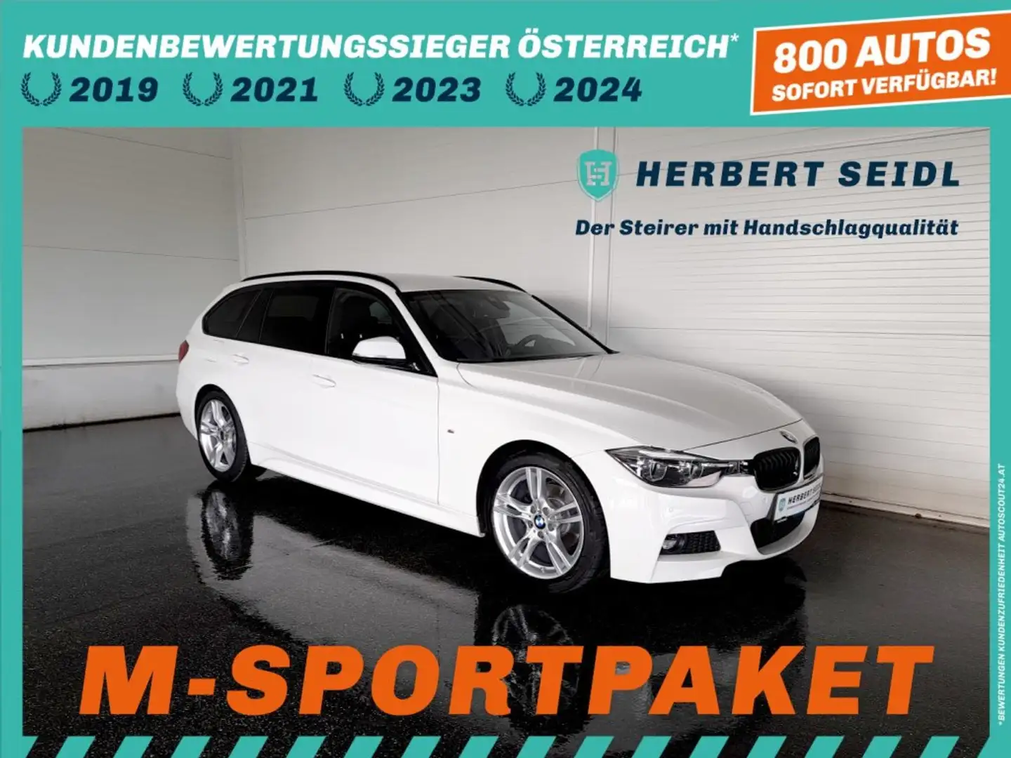BMW 318 d Touring M-SPORT Aut. *18 ZOLL / VOLL LED / NAVI / VOLLEDER / DRIVING ASSISTANT / E-KLAPPE* Weiß - 1