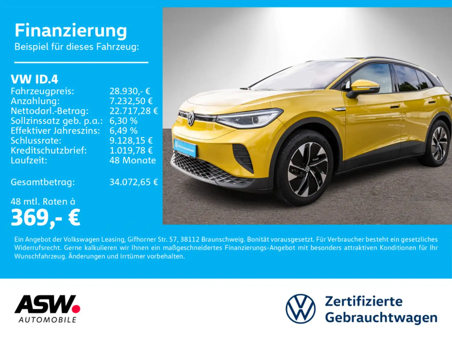 Volkswagen ID.4 Pro Performance Nav LED PANO Wärmepumpe AHK Jaune - 1