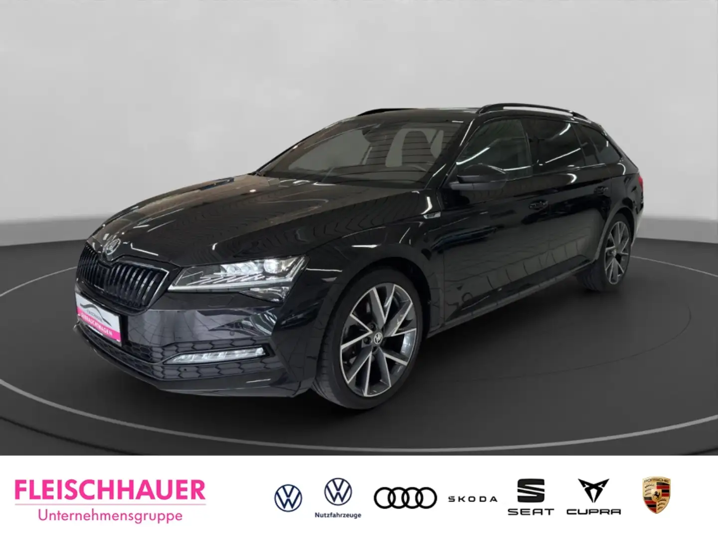 Skoda Superb Combi Sportline 2,0 TDI LED+AHK+ACC+360°+NAVI+SZH+ Zwart - 1