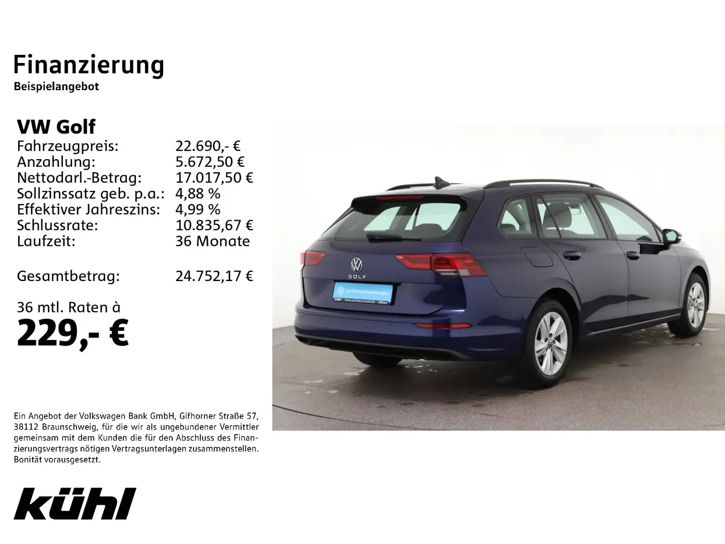 Volkswagen Golf Variant Golf 8 VIII Variant 1.0 TSI Life LED ACC Stand A Blau - 2