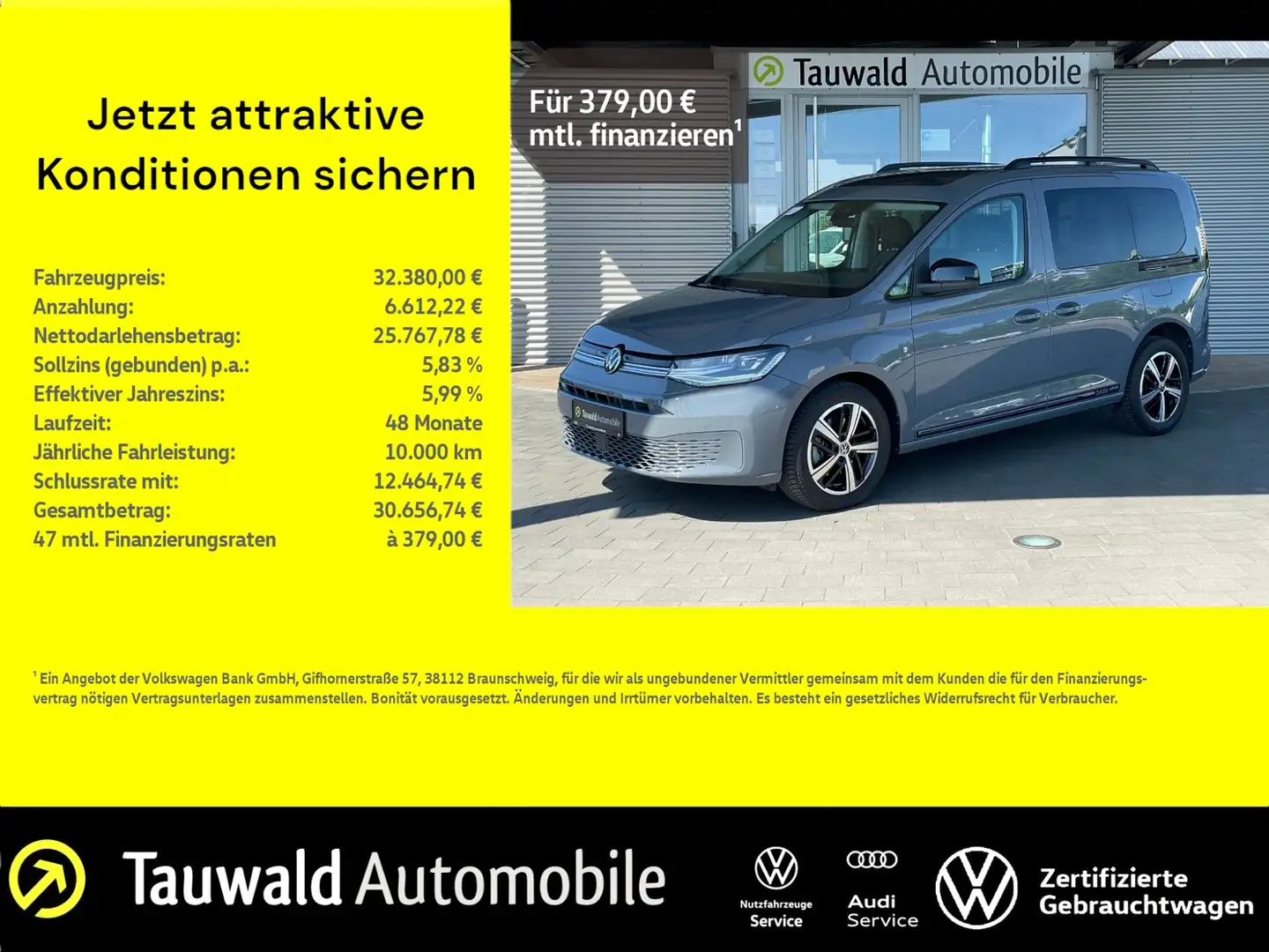 Volkswagen Caddy 1.5 TSI DSG Dark Label PANO/LED/APP/GJR Grijs - 1
