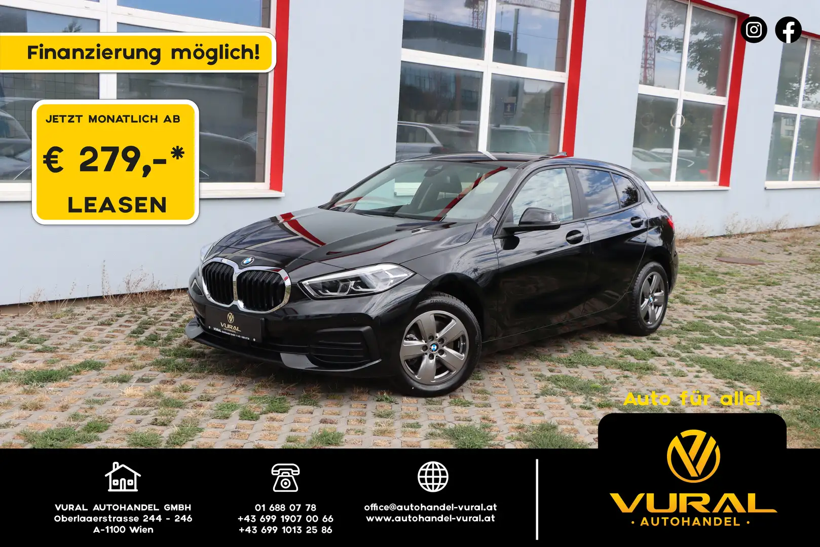 BMW 116 116 d Advantage Aut. | LED | NAVI | Schwarz - 1