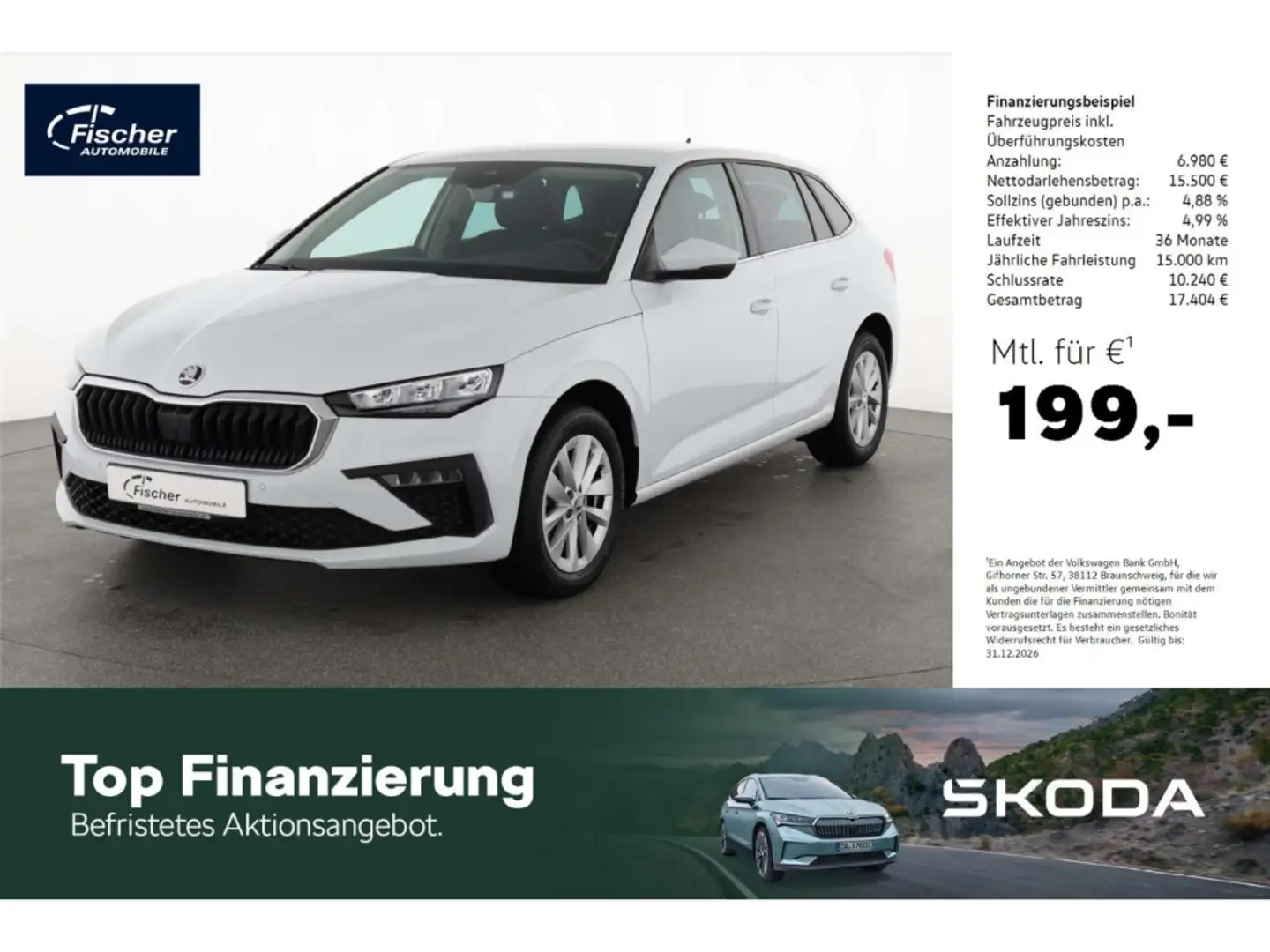 Skoda Scala 1.0 TSI DSG Selection LED/ACC/SH/SmartLink+ Weiß - 1