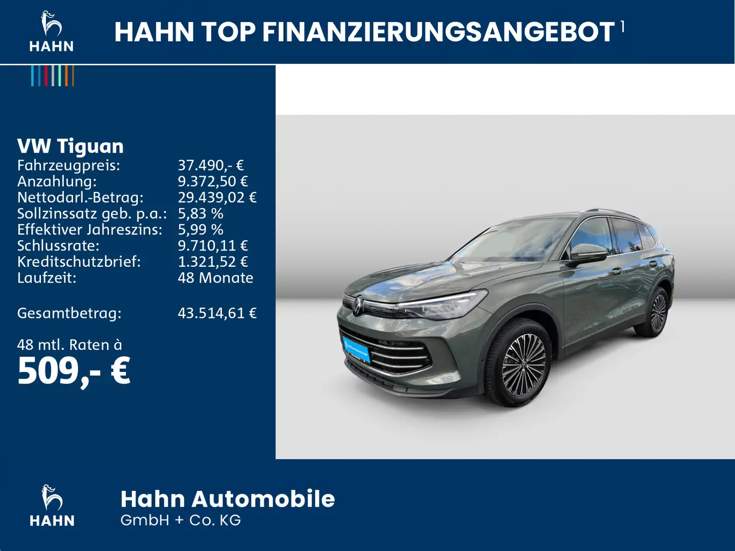 Volkswagen Tiguan 2.0TDI Elegance DSG Virtual Navi LED AHK Groen - 2