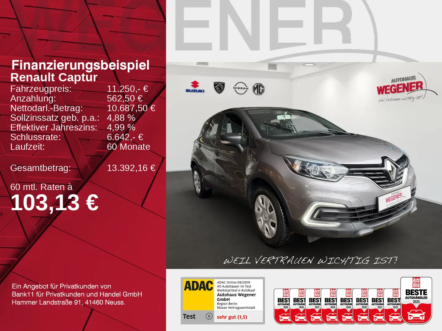 Renault Captur CAPTUR LIFE TCe 90 *KLIMA*TEMPOMAT*ALLWETTER Gris - 2