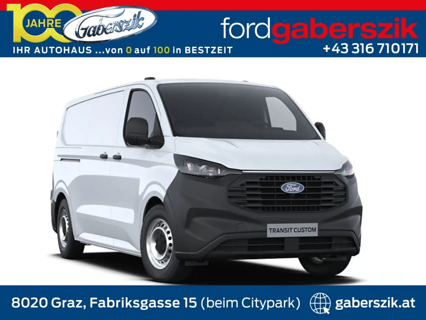 Ford Transit Custom Kasten 2,0 EcoBlue L1H1 280 Basis Weiß - 1