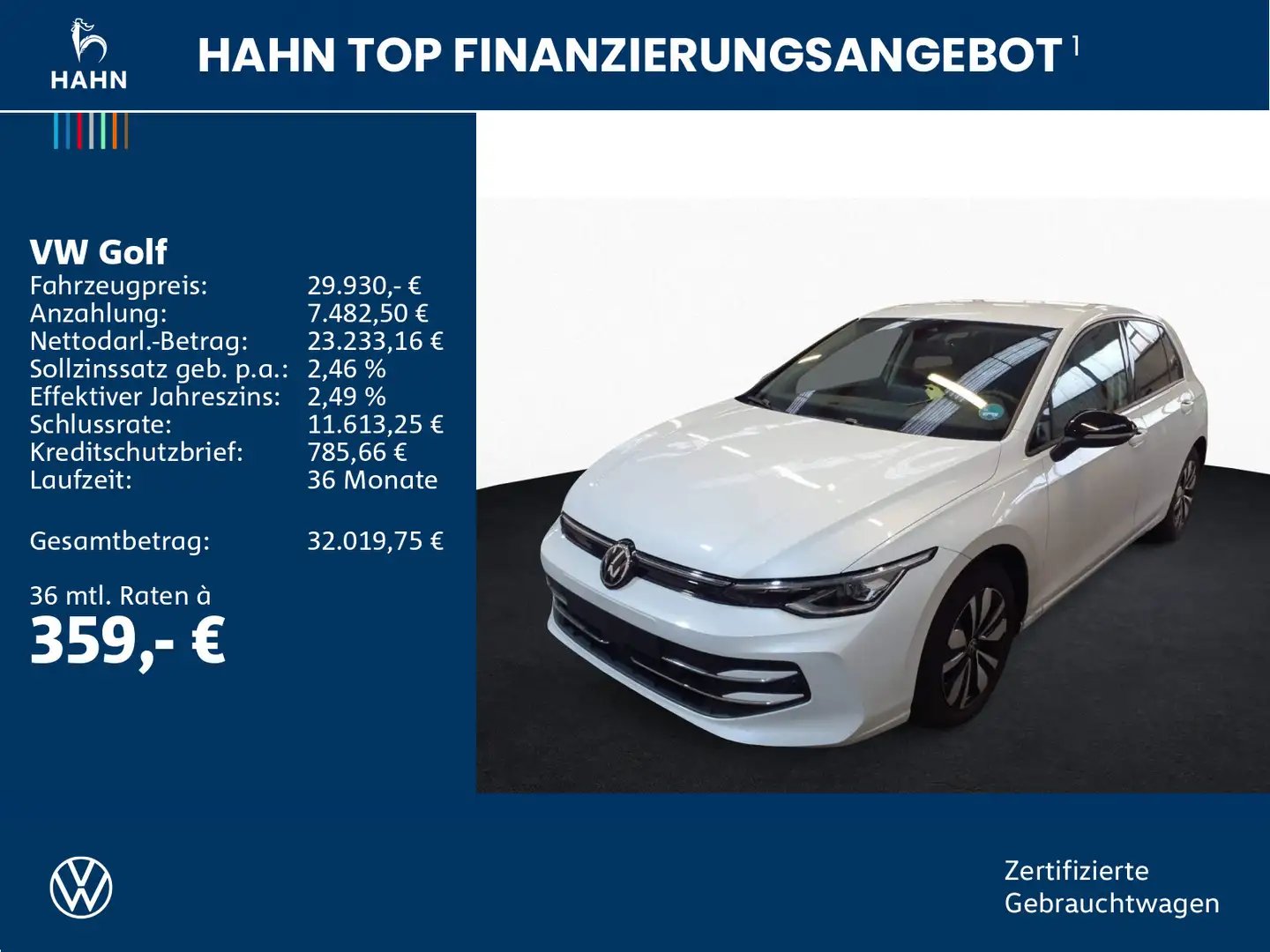 Volkswagen Golf VIII 2.0TDI DSG Goal ACC AHK Cam LED+ Navi Weiß - 2