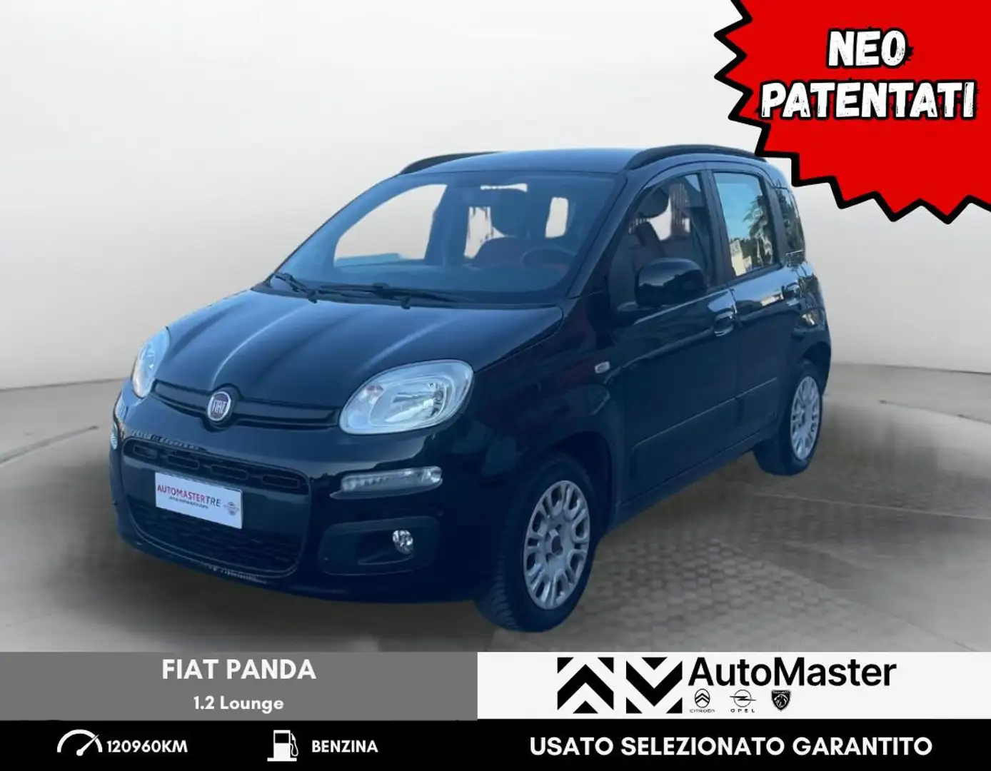 Fiat Panda Panda 1.2 Lounge - NEOPATENTATI Schwarz - 1