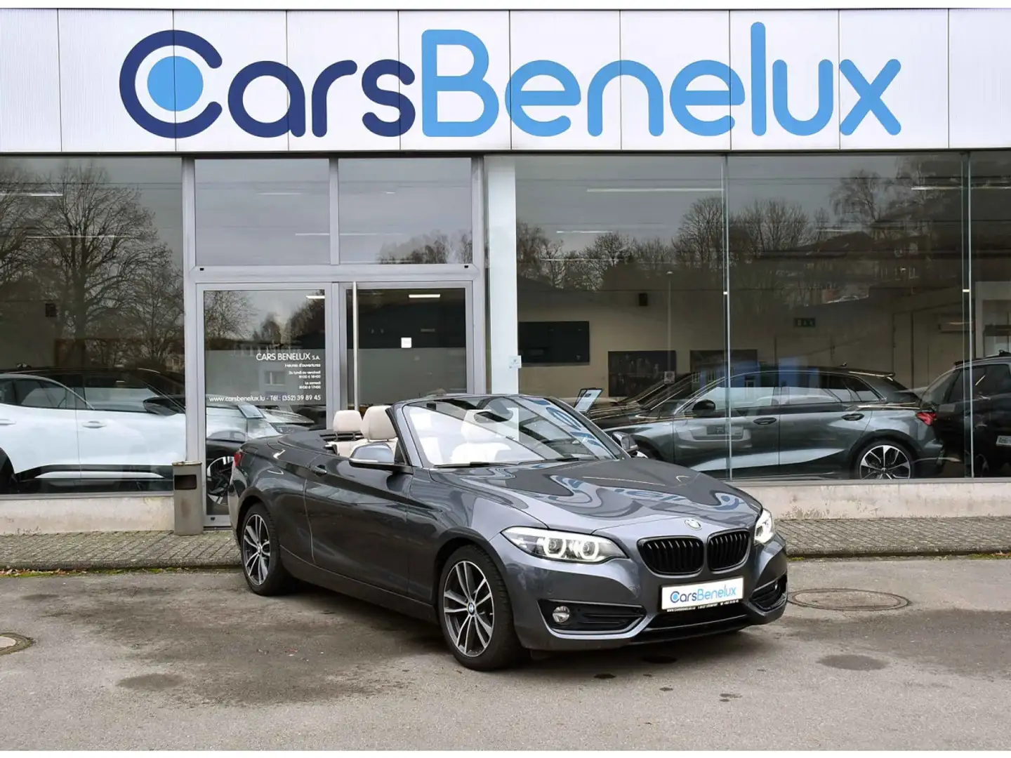 BMW 218 dA Cabrio Sportline CUIR GPS PDC ACCES CONFORT Grau - 1