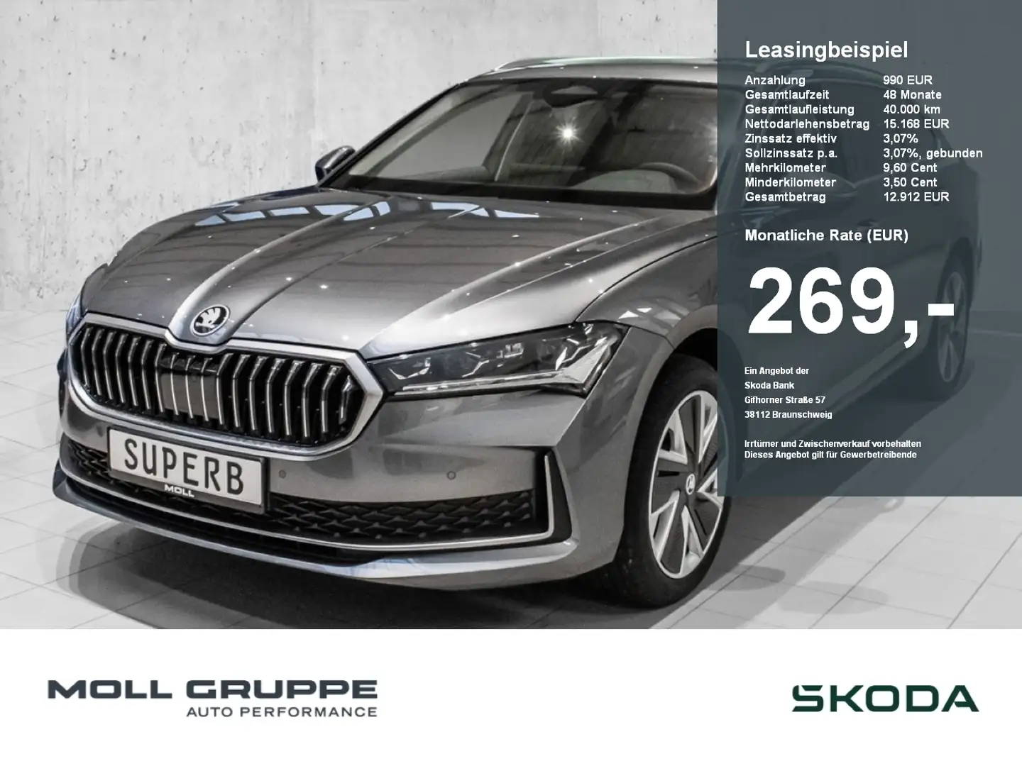 Skoda Superb Combi 110kW 2.0 TDI Selection LED ACC Grau - 1