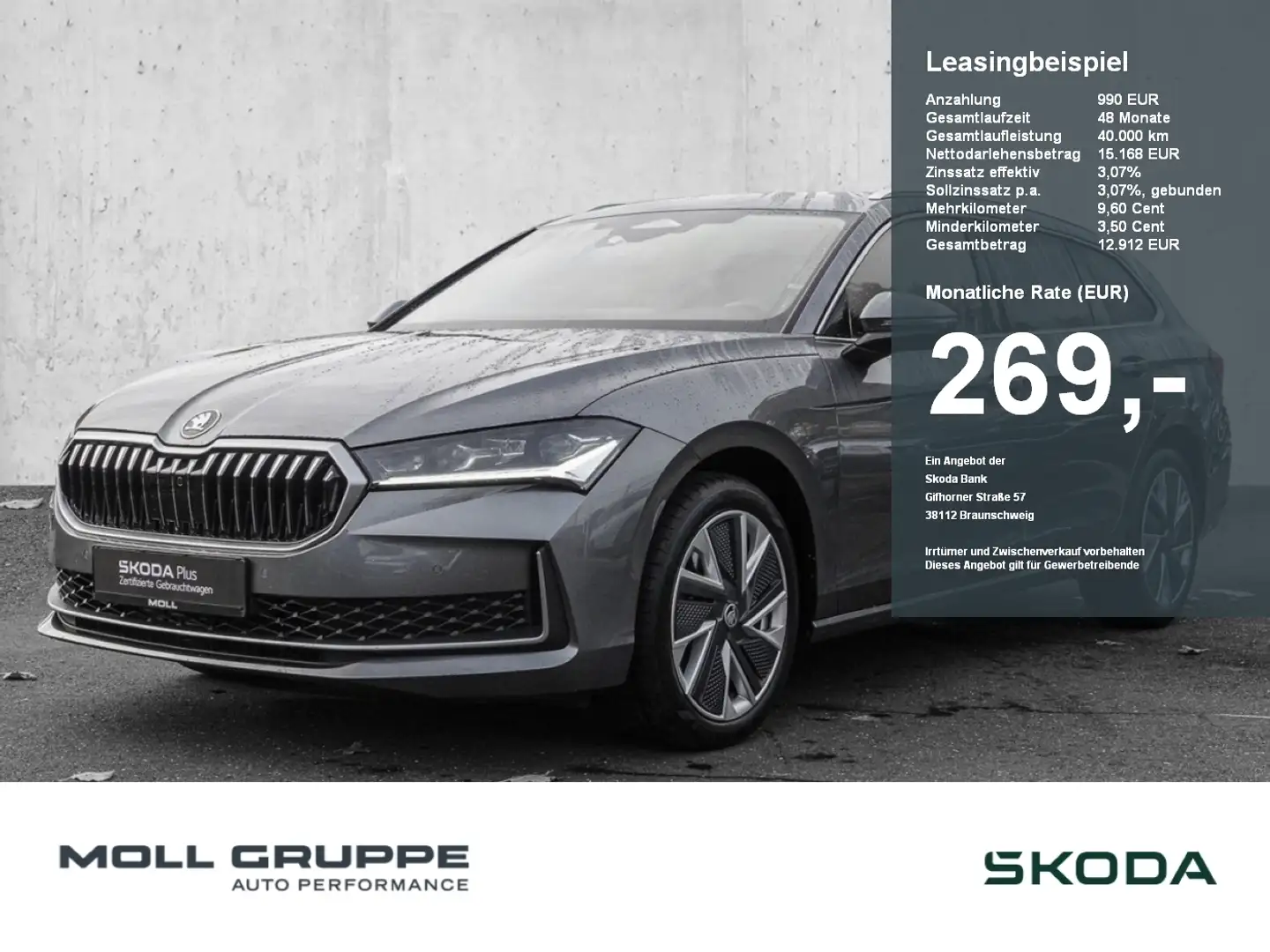 Skoda Superb Combi 110kW 2.0 TDI DSG Selection LED ACC Grijs - 1