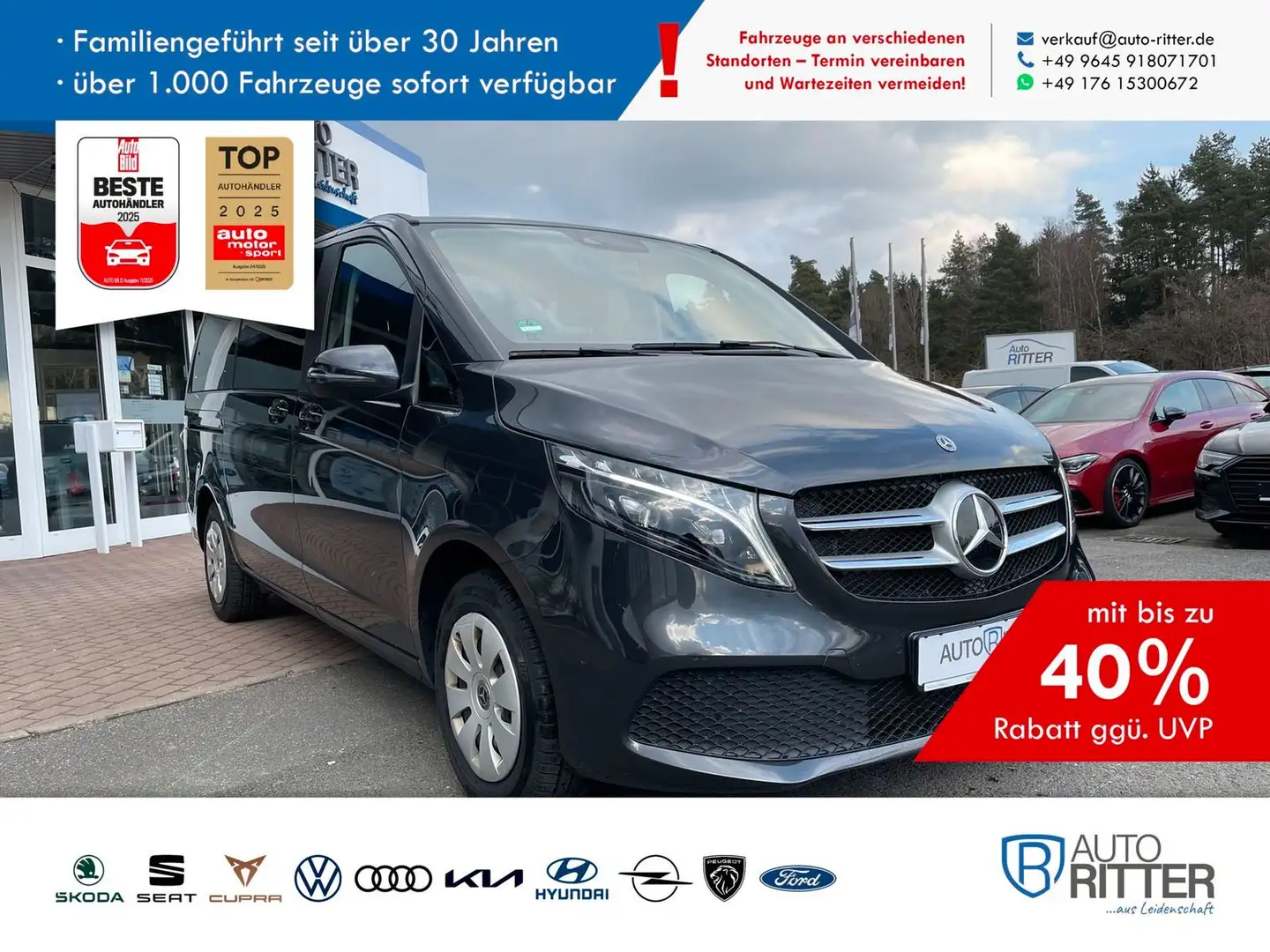 Mercedes-Benz V 220 V-Klasse d lang 120 kW (163 PS) 9G-TRONIC Gris - 1