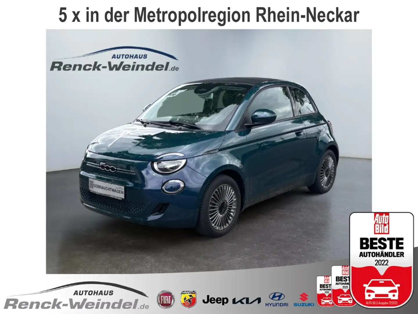Fiat 500e Passion Navi Apple CarPlay Android Auto Klimaautom Grün - 1