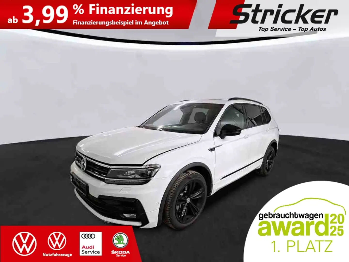 Volkswagen Tiguan Allspace R-Line Black Style 2.0TDI DSG 415,-ohne Anzahlung Weiß - 2