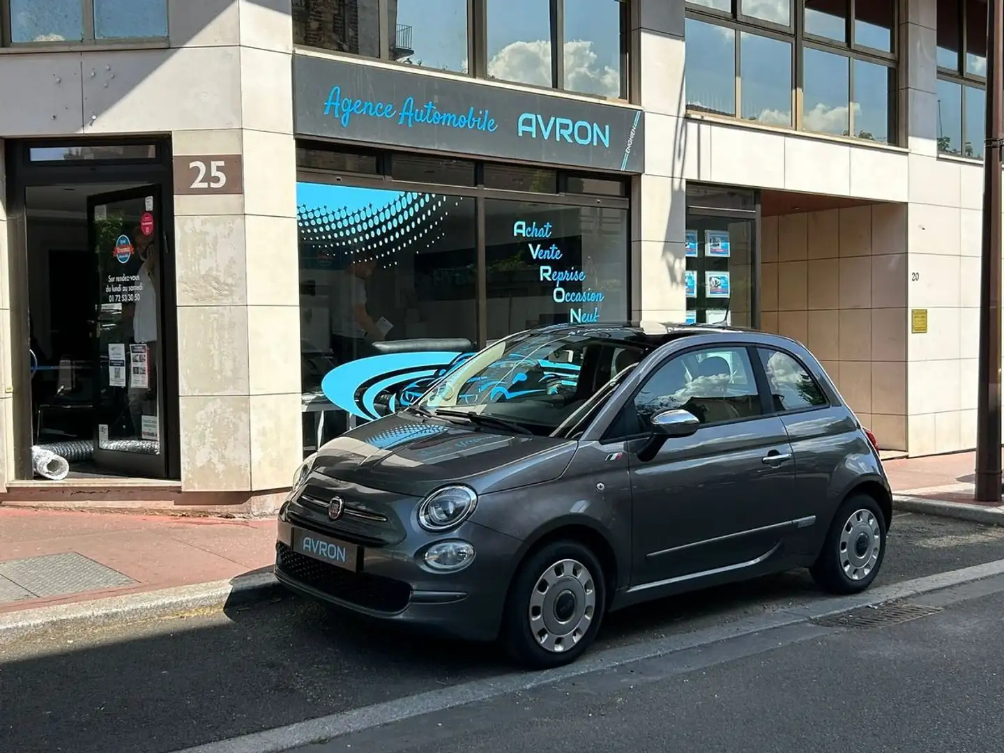 Fiat 500 II (2) 1.2 8V 69cv Toit Panoramique/GPS/.. 1 er ma Gris - 1
