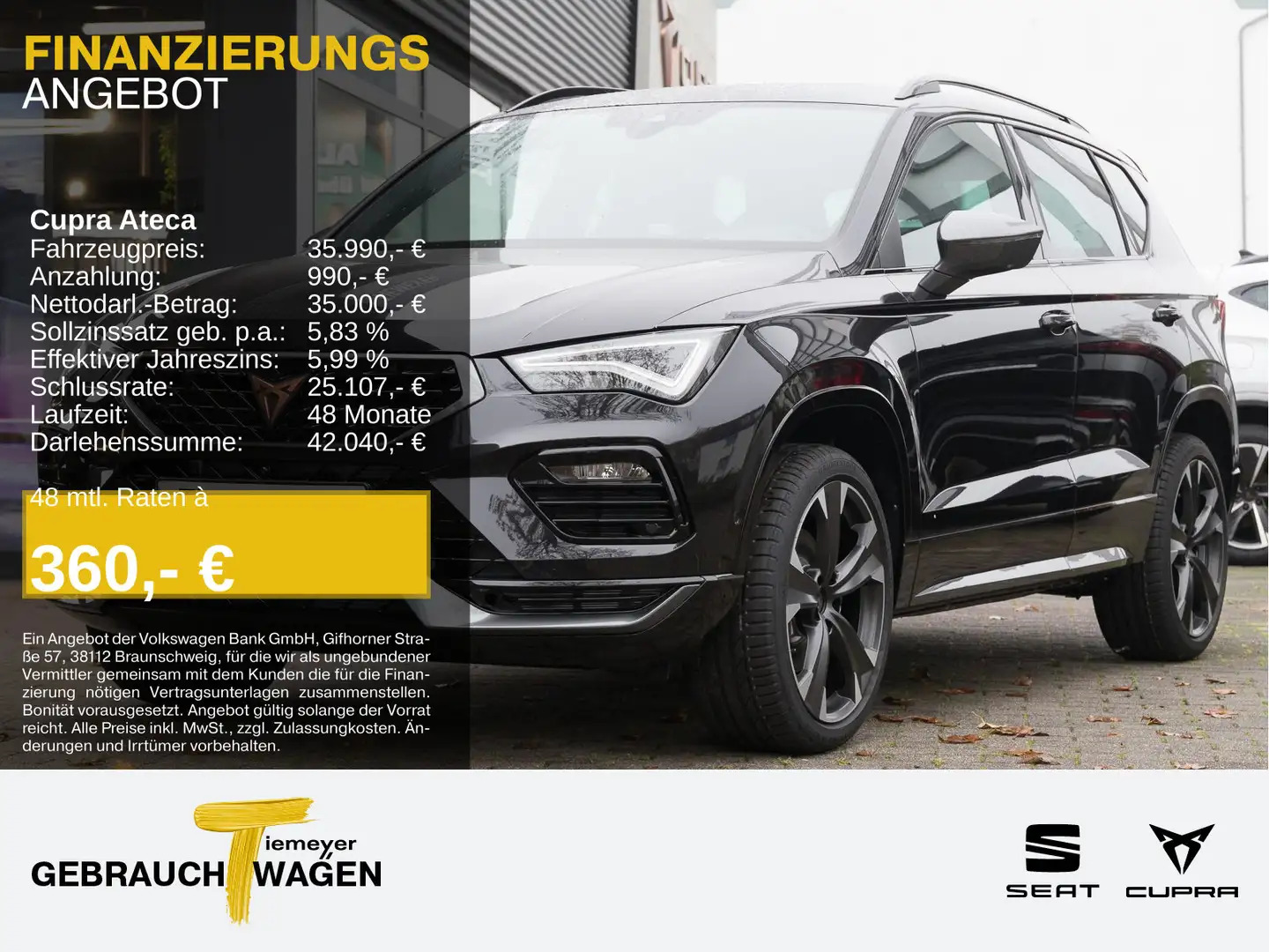 CUPRA Ateca ATECA 1.5 TSI DSG TOP VIEW LED NAVI KEYLESS LM19 Nero - 1