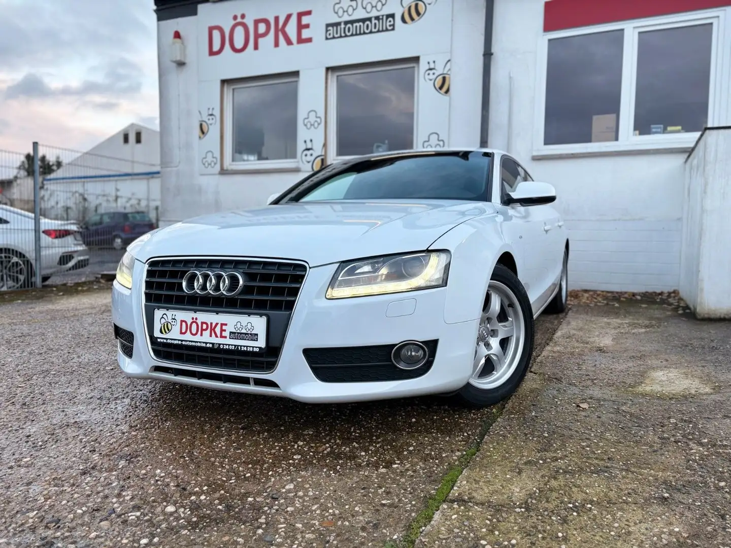 Audi A5 Sportback 2.0 TFSI S-Line Leder Navi SHZ PDC Wit - 1