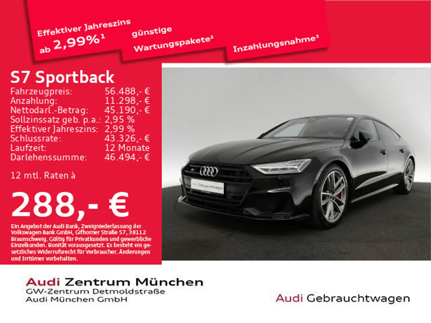Audi S7 TDI tiptr. B&O/Virtual+/Navi+/Kamer Schwarz - 1