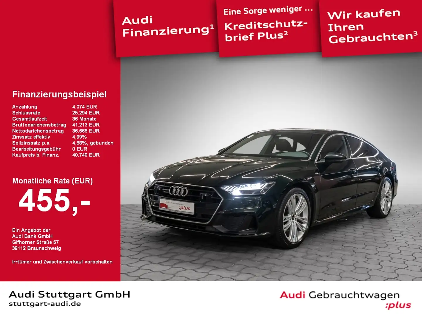 Audi A7 Sportback 50 TFSI e quattro S line Matrix Kam Grün - 1