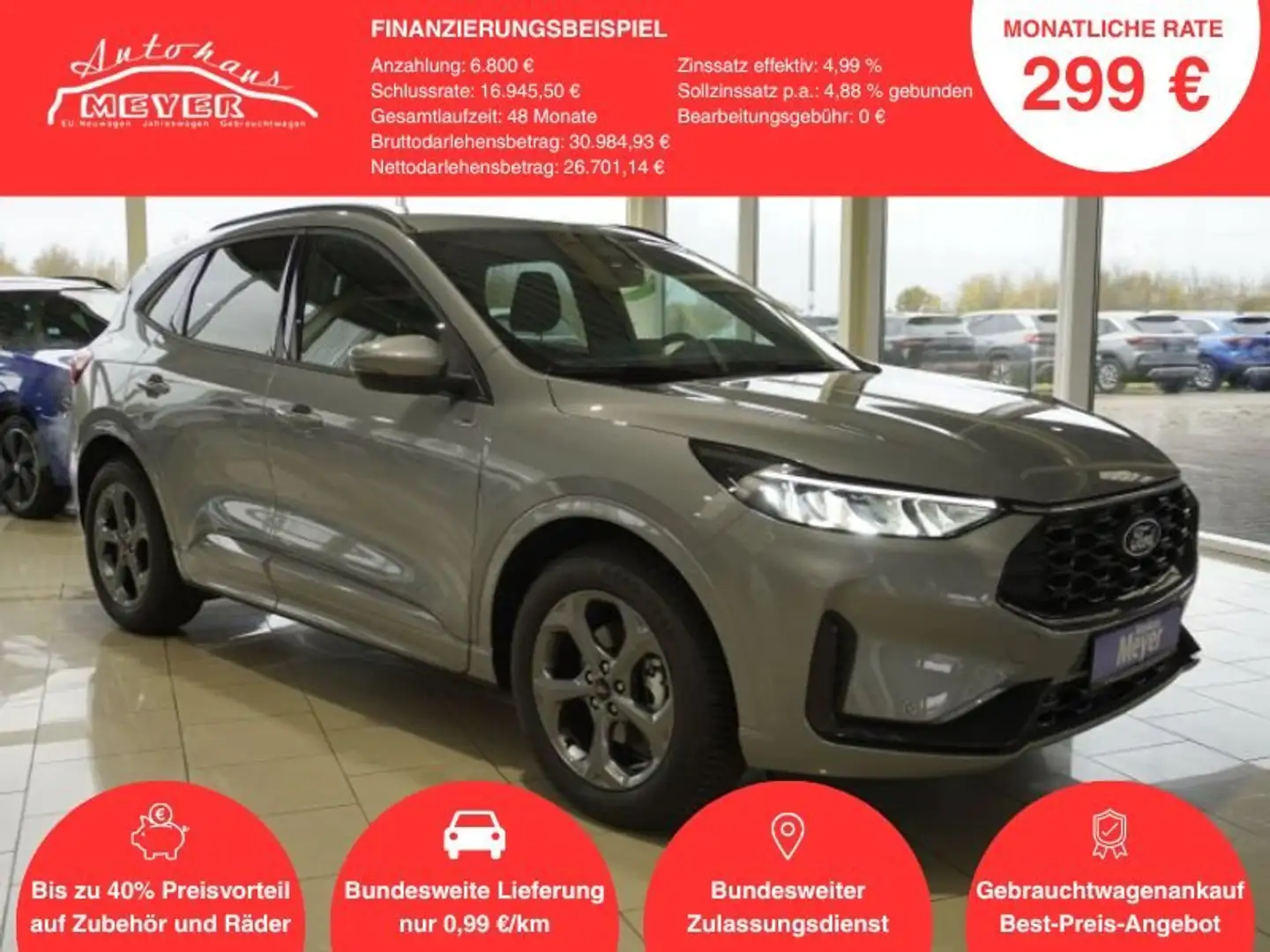Ford Kuga ST-Line 1,5 186PS Aut.Kamera/LED/Navi/Winterp.   * Silber - 1