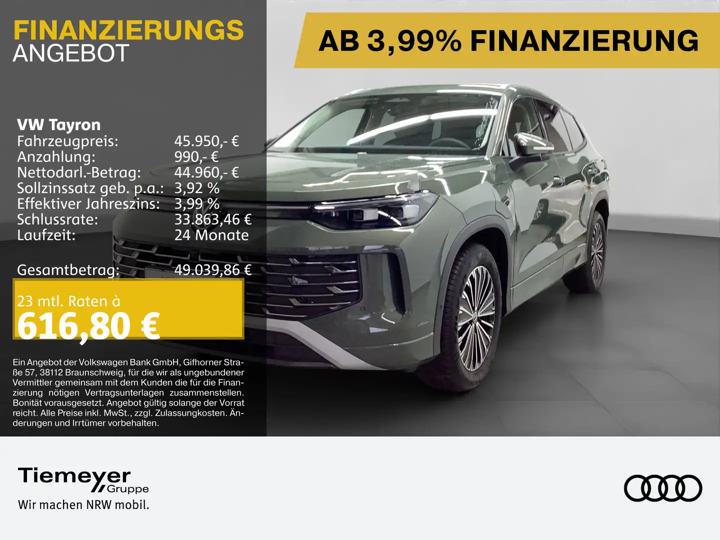 Volkswagen Tayron eHybrid ELEGANCE MATRIX 360° ASSIST AHK Grün - 1