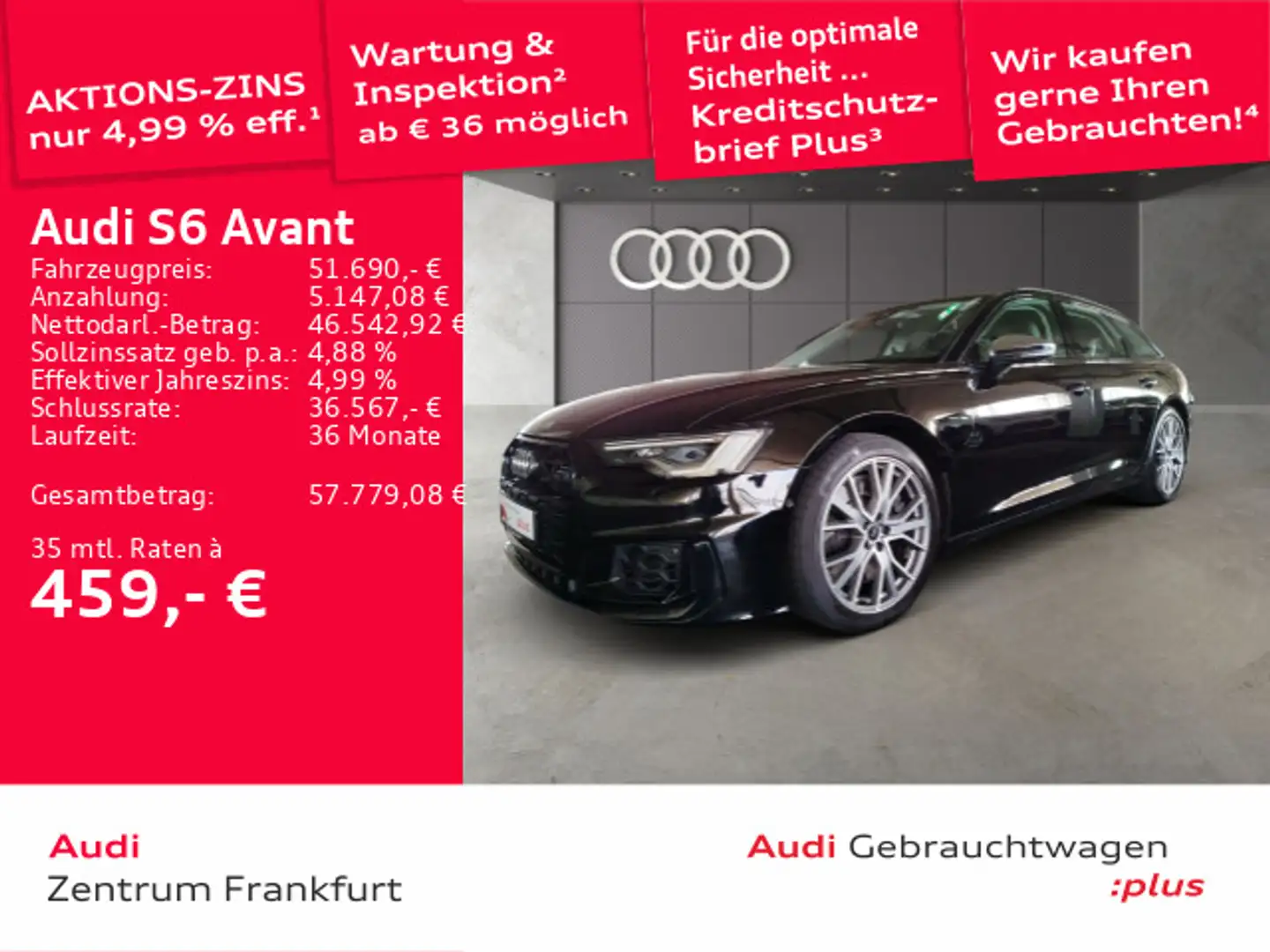 Audi S6 TDI quattro tiptronic LED Navi B&O Temp Schwarz - 1